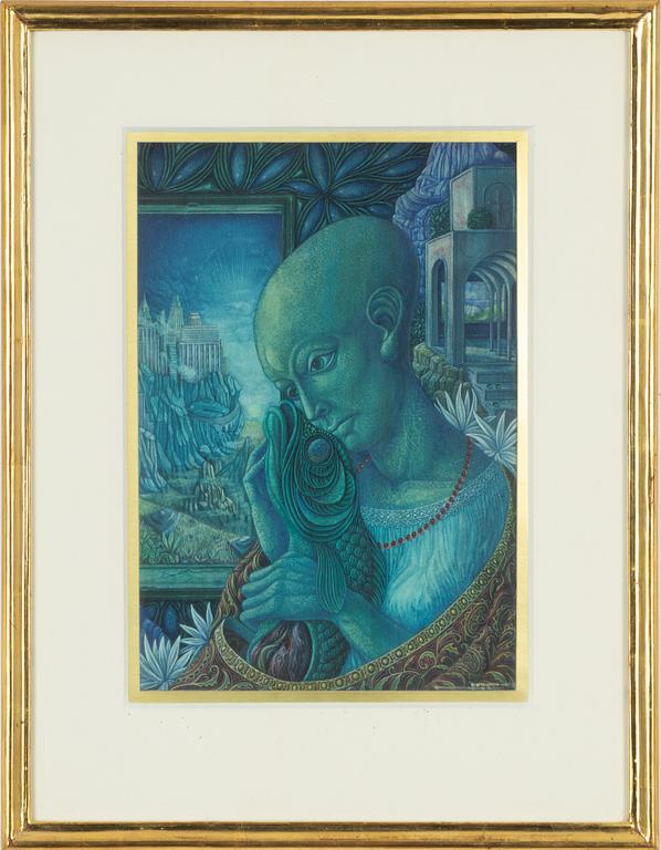 Jorgen Boberg, watercolour, signed Boberg and dated Januar - Maris 72.