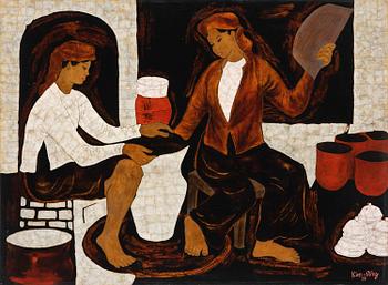 1032. Nguyen Kim Dong, "Pottery Handicraft"/"Atelier de poterie artisanale".