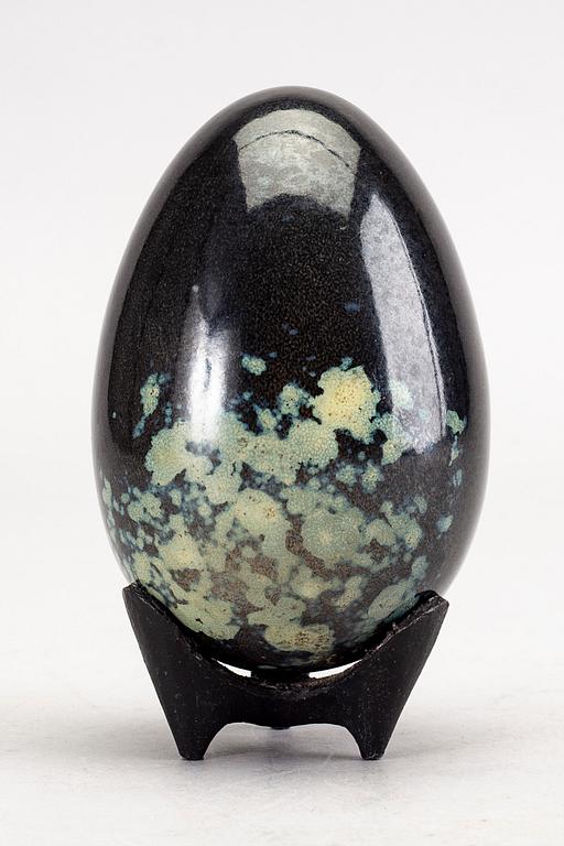 Hans Hedberg, An faience sculpture of an egg by Hans Hedberg, Biot, France.
