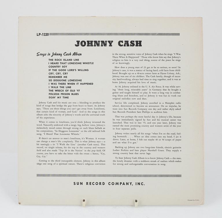 Johnny Cash, "With His Hot And Blue Guitar", LP, signed, 1957.