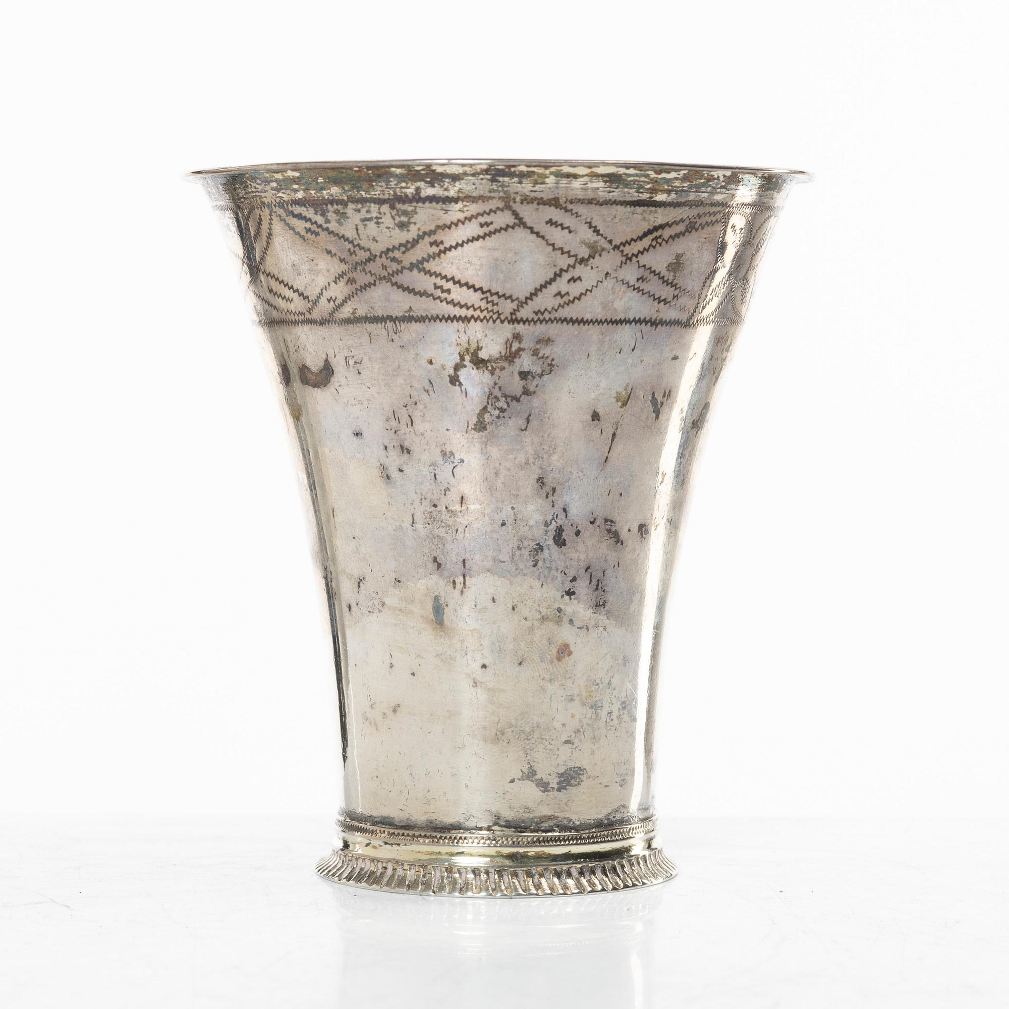Peter Johan Zetterling, a silver beaker, Linköping, 1790.