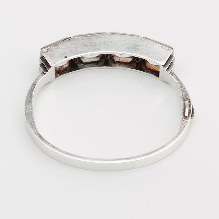 Wiwen Nilsson, armband, Lund 1939, sterling med bergkristall.