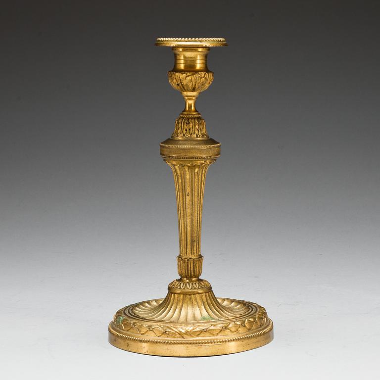 LJUSSTAKE, mässing. Louis XVI-stil. Sekelskiftet 1900.