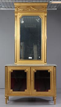 SPEGEL samt KONSOLSKÅP, gustaviansk stil, 1900-tal.