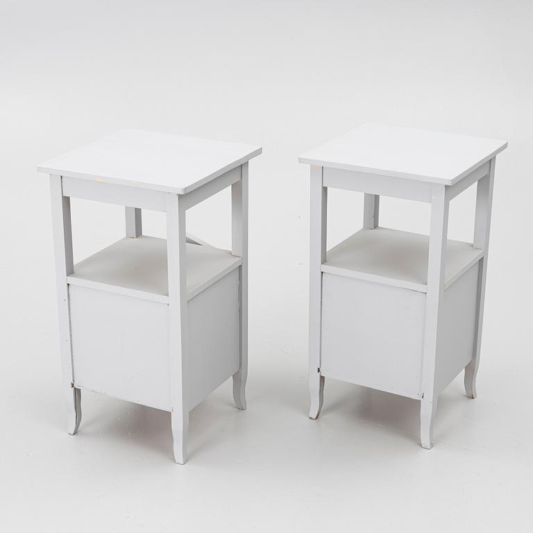 A pair of bedside tables, 20th century.