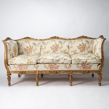 SOFFMÖBLEMANG, 5 delar, Louis XVI-stil, 1900-talets början.