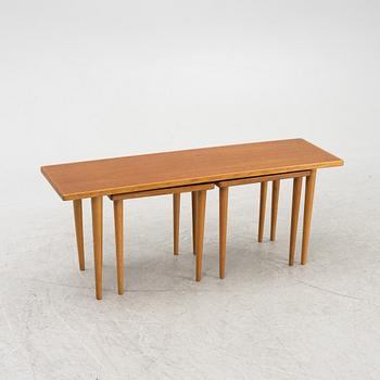 Yngve Ekström, teak, nesting tables, 3 pieces, 1950s/60s.