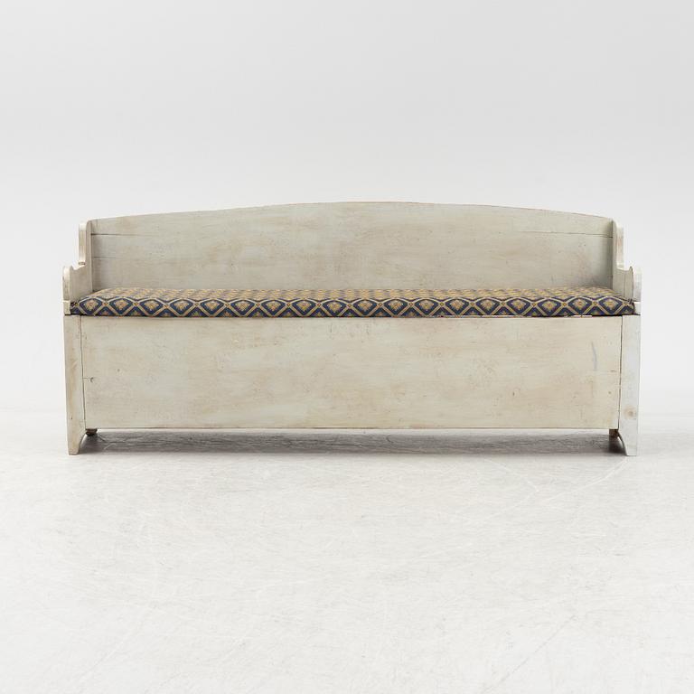 A painted bench, 19th Century.