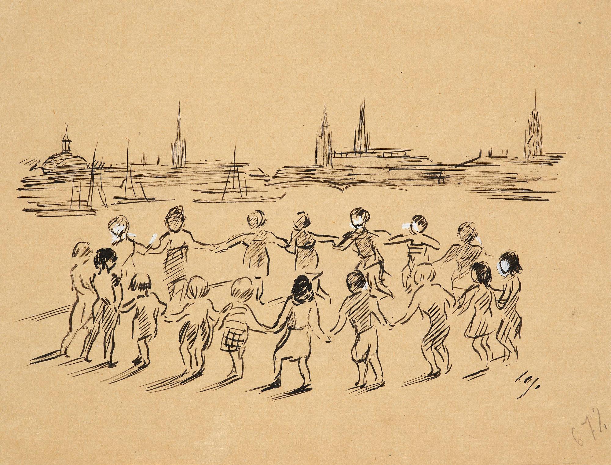 Lotte Laserstein, Children dancing in a ring.