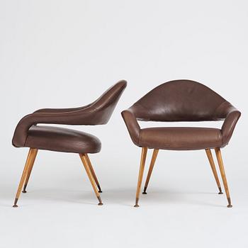 Gastone Rinaldi, a pair of armchairs, model 'DU 55', mid 20th century, post 1954.