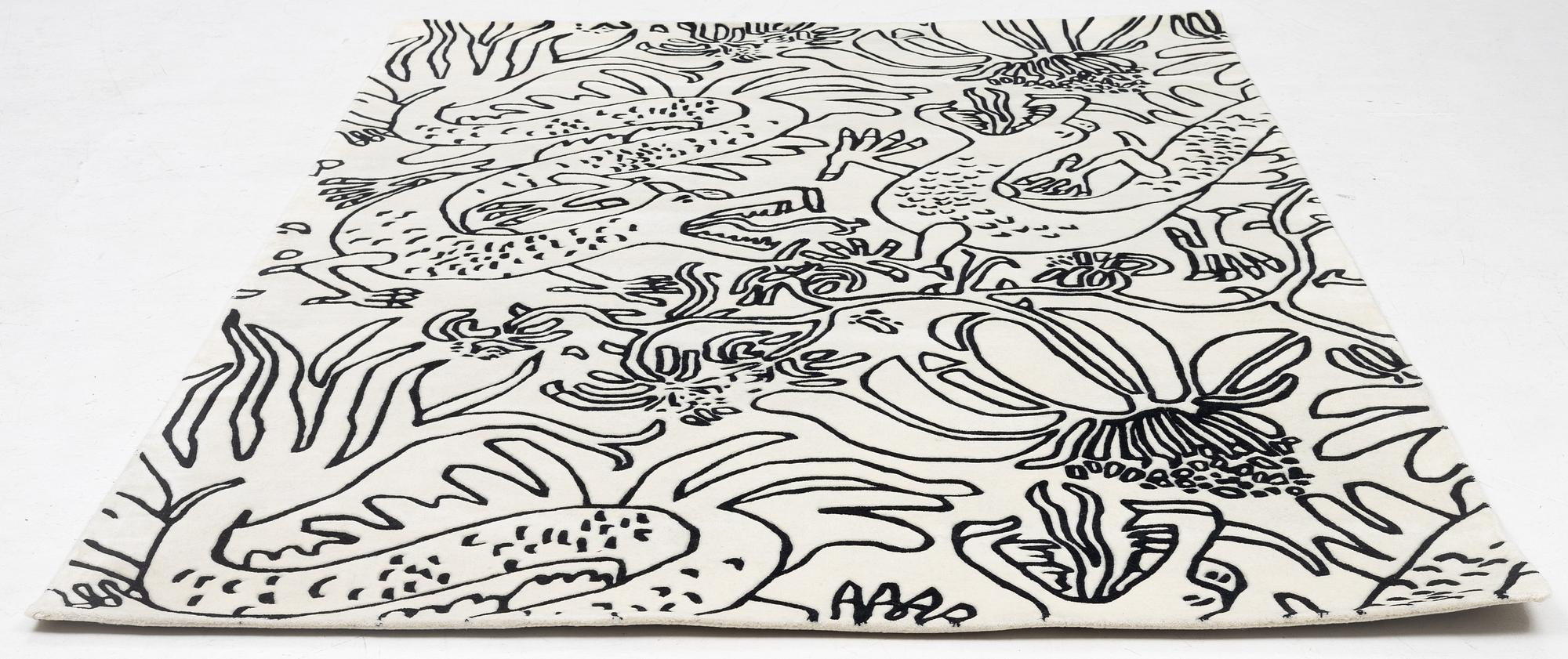 Carl Johan De Geer, hand-tufted carpet, "Drakar kontur', c. 300 x 200 cm.