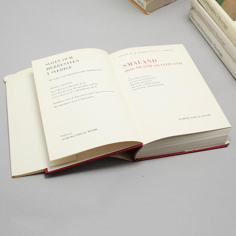 18 books "Slott och herresäten i Sverige",  Allhems förlag Malmö 1960/70s.