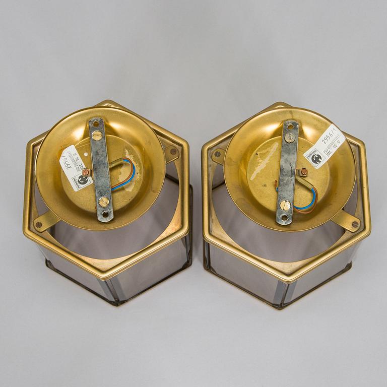 A pair of late 20th century ceiling lamps.