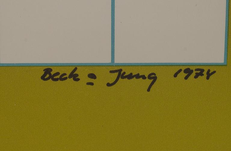 BECK & JUNG (HOLGER BÄCKSTRÖM & BO LJUNGBERG), litografi, signerad och daterad 1974, numrerad 131/275.