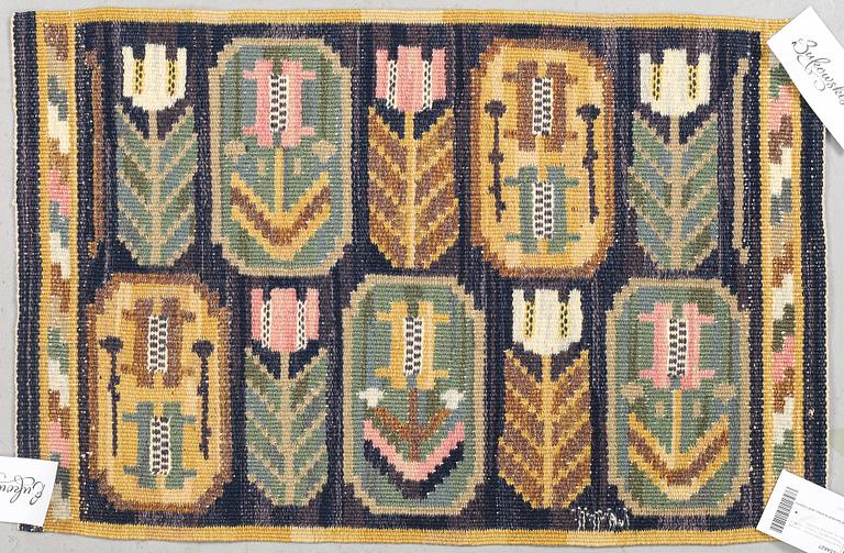 Märta Måås-Fjetterström, a textile, "Medaljongerna", flat weave, ca 40 x 62 cm, signed AB MMF.