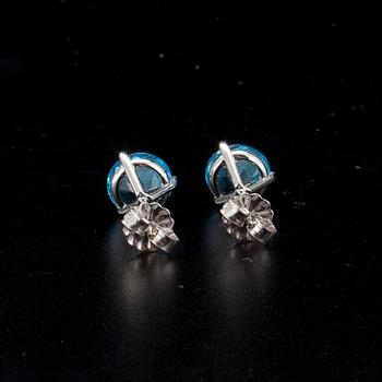 ÖRHÄNGEN, 14K guld. Topas från Nigeria 3.20 ct.