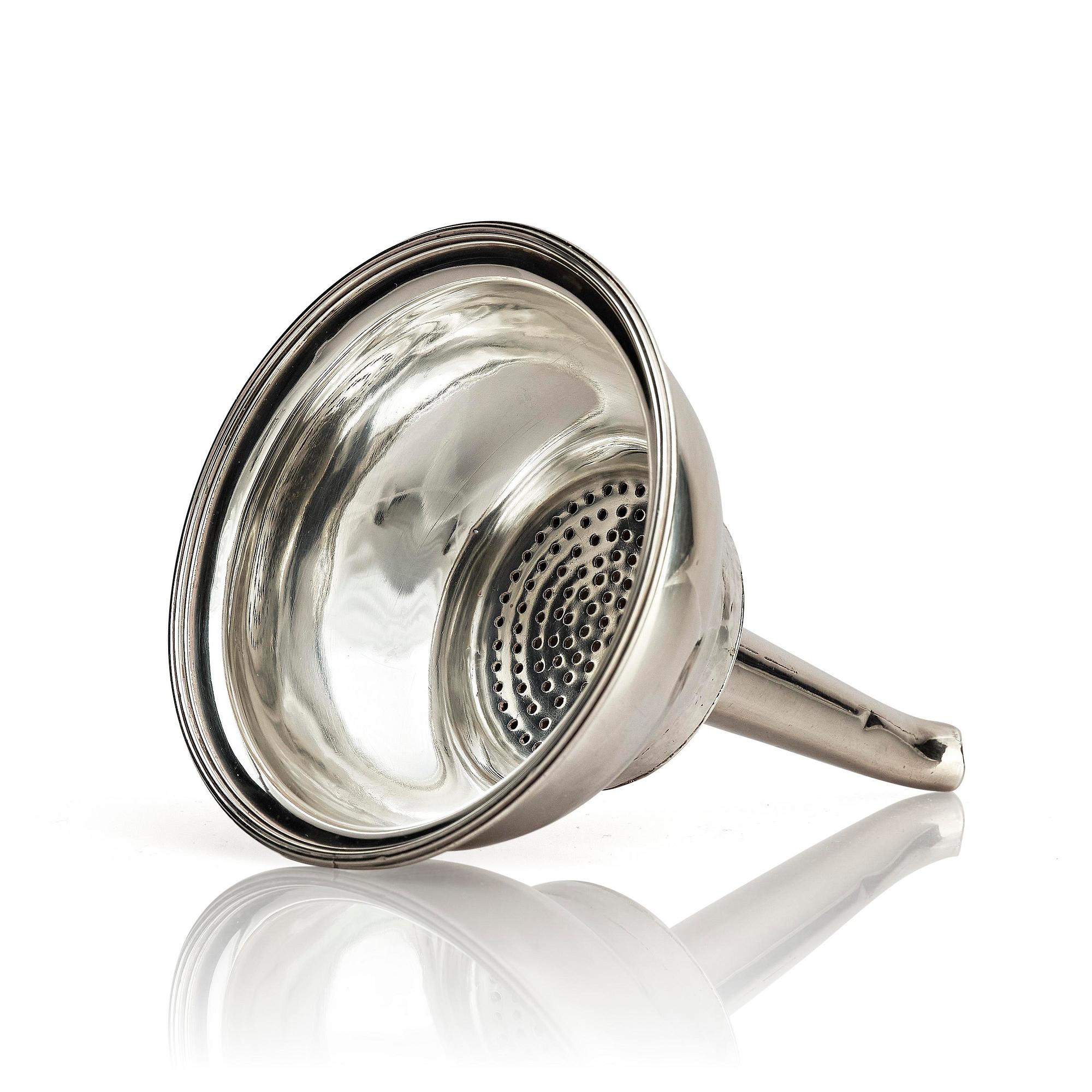 An English silver wine funnel, no makers mark, London 1802.