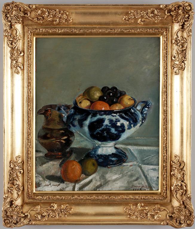 BROR HILLGREN, olja på pannå. Sign och dat 1945.