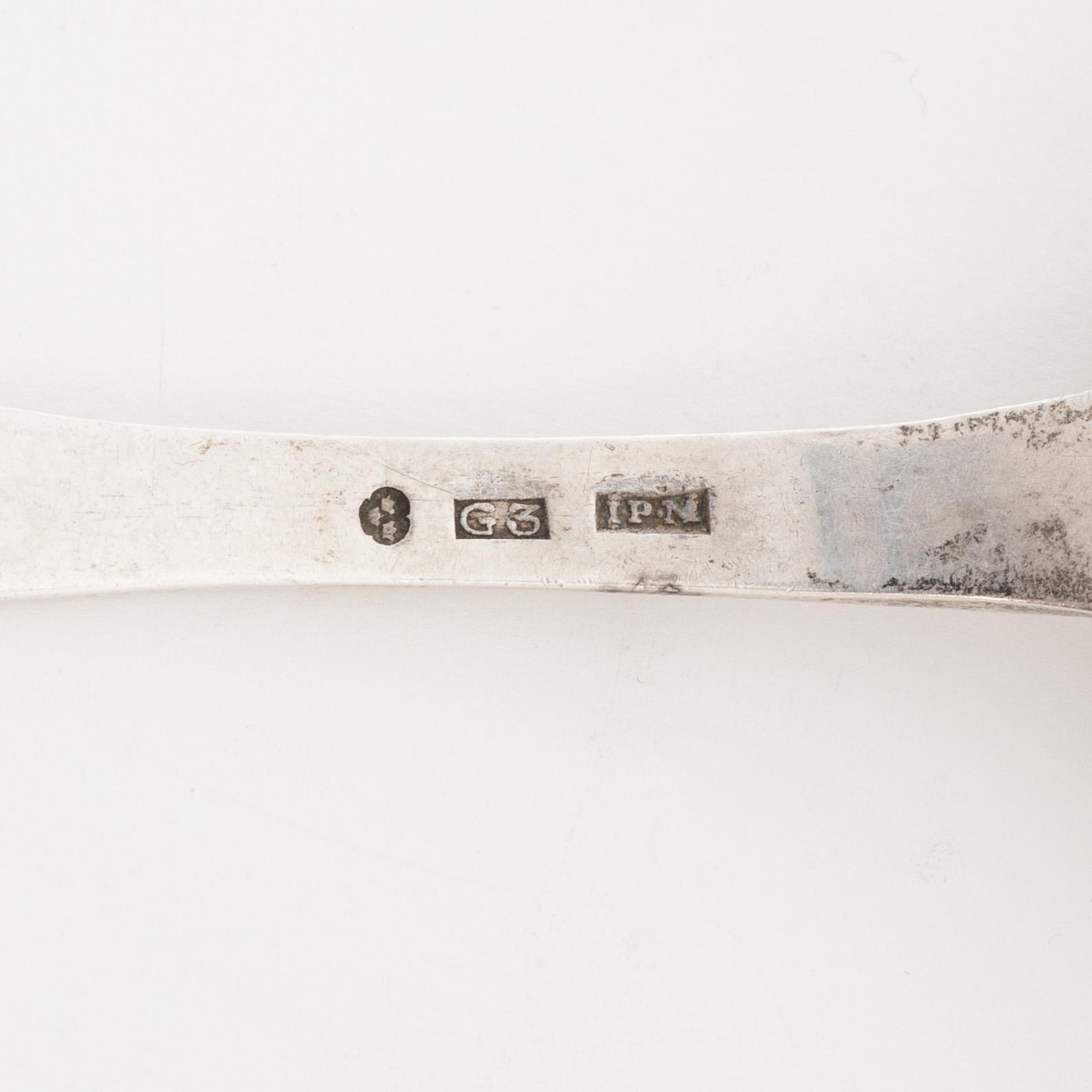 Skedar, 6 st, silver, olika mästare, bl.a. Johan Petter Molér, Visby, 1813. Karl Johan.
