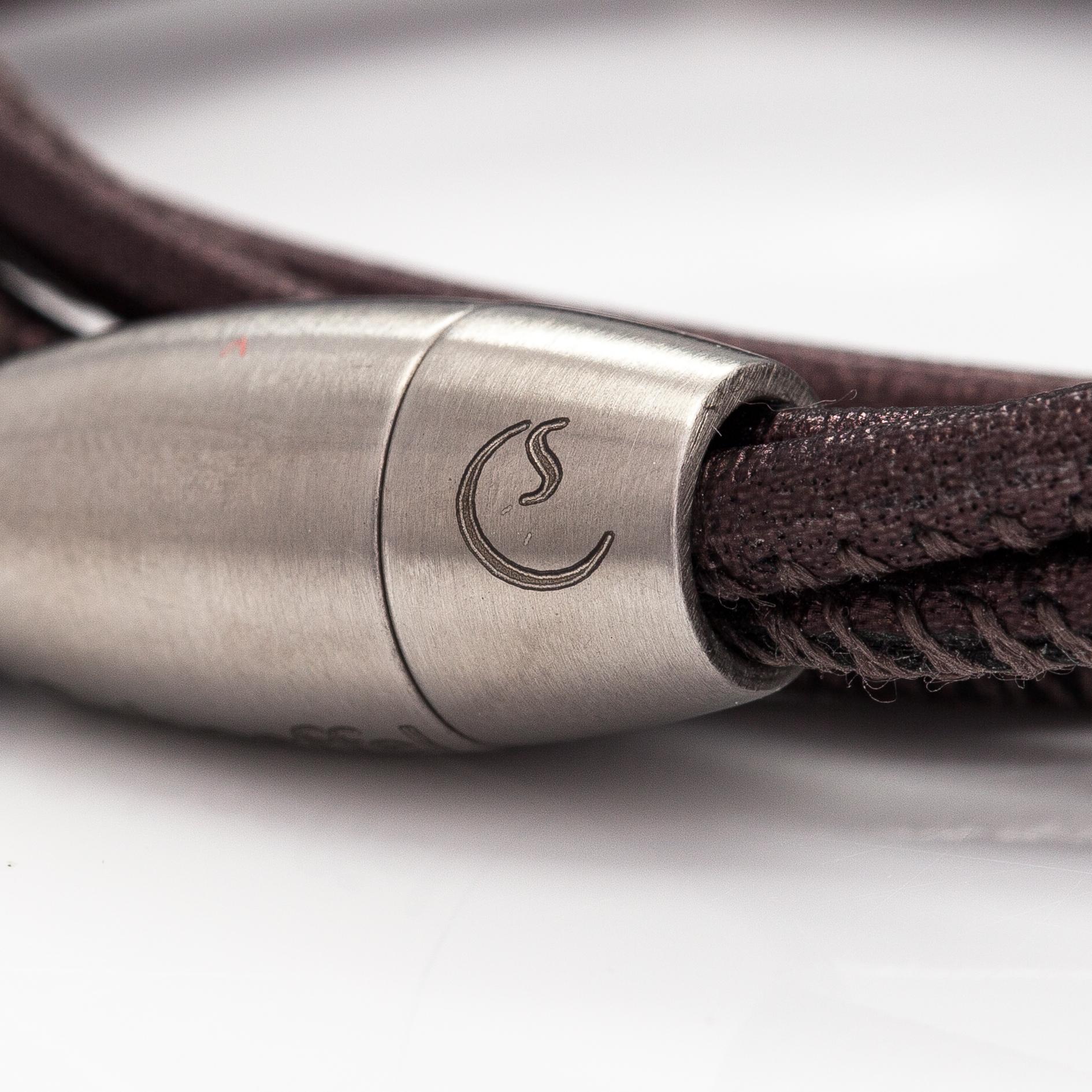 Schoeffel, A leather bracelet with cultured pearls.