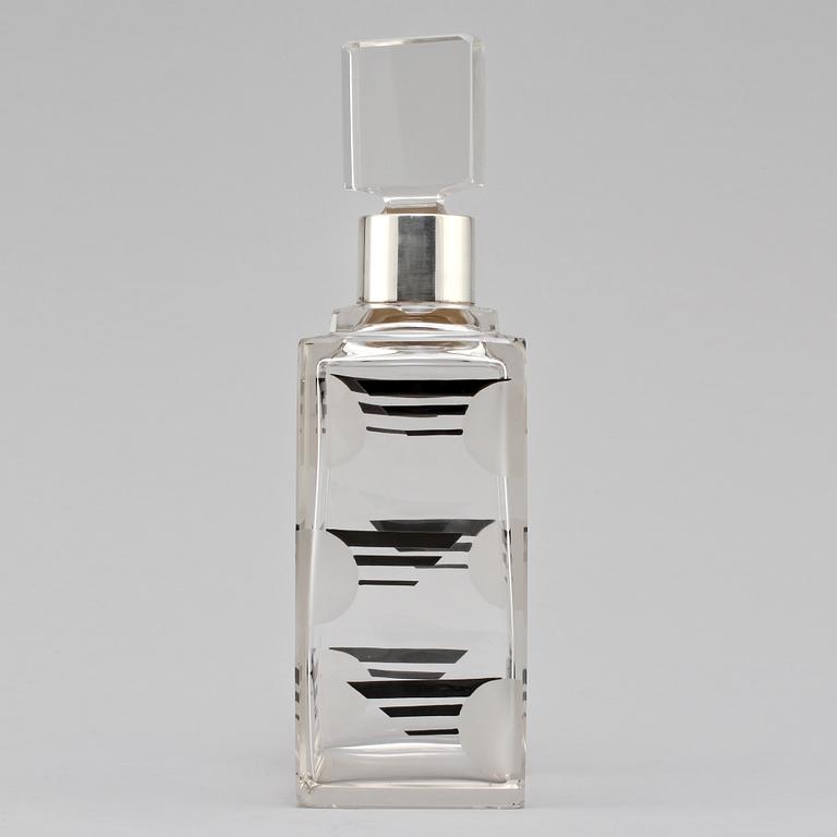 KARAFF, glas och silver, troligen Karel Palda, 1936.