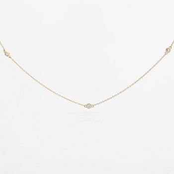 Halsband, 14K guld och diamanter ca 0.15 ct totalt.