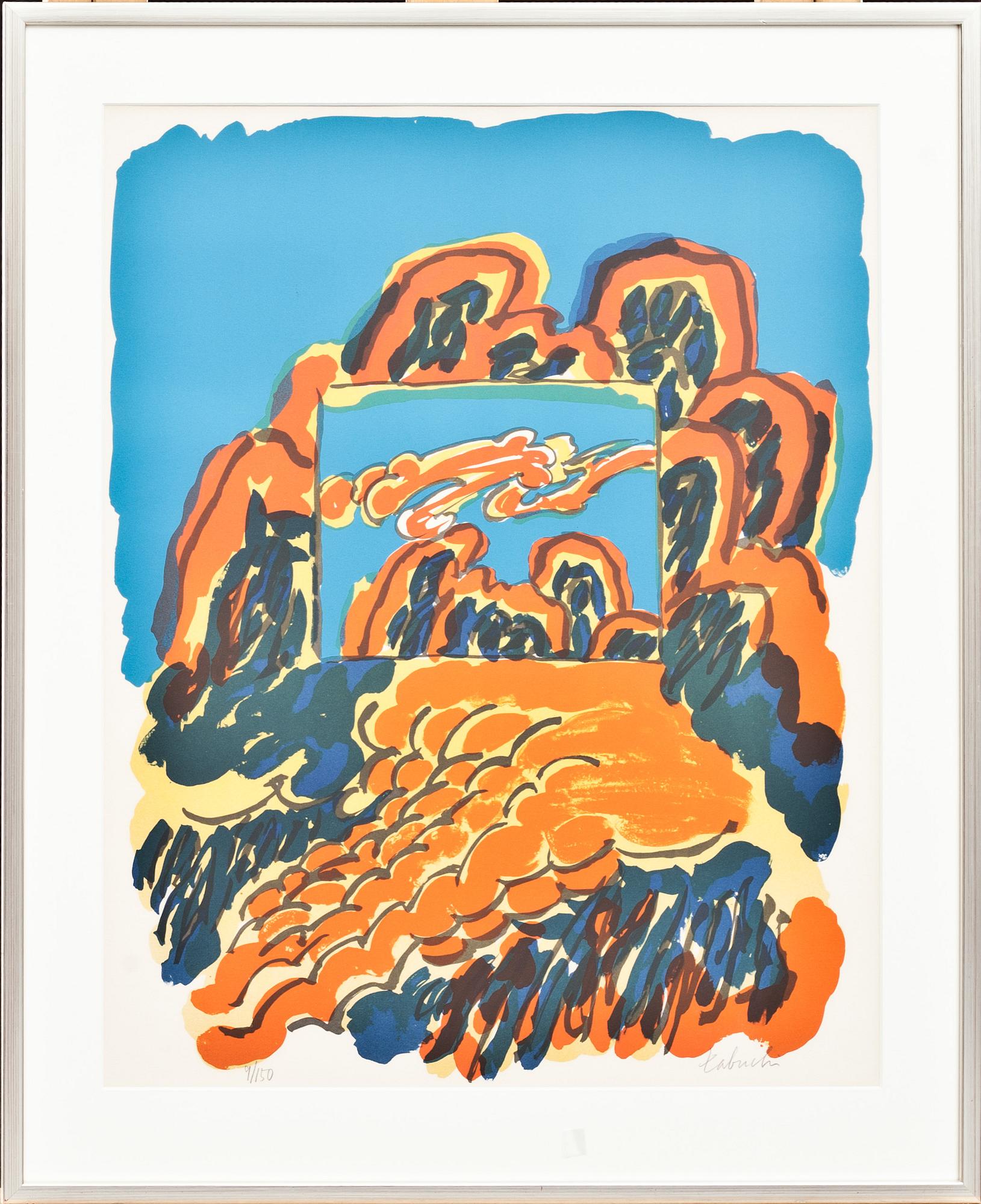 YASSE TABUCHI, 2 st. Färglitografier, signerade.