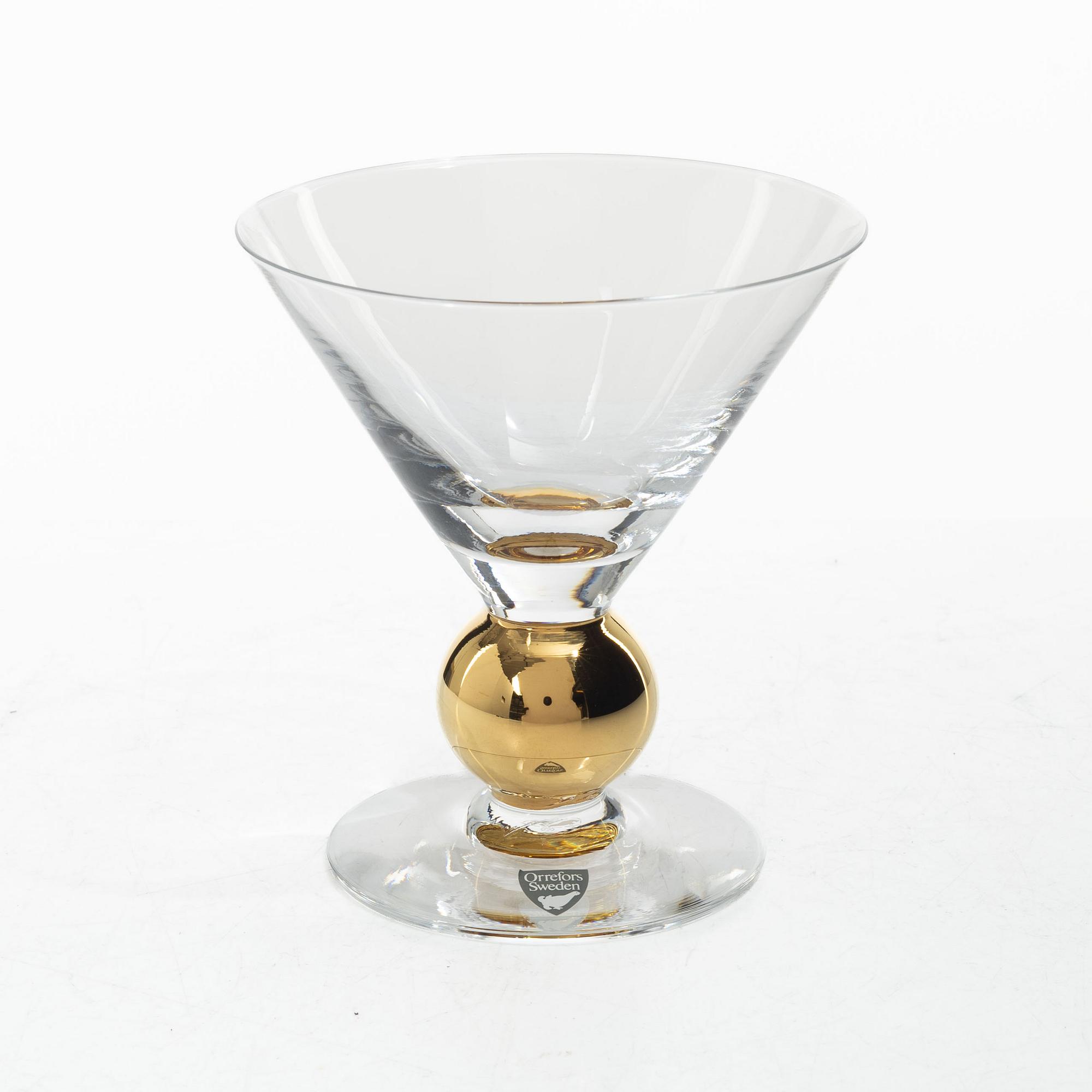 Gunnar Cyrén, Martini/champagne glasses, 7 pcs, “Nobel”, Orrefors.