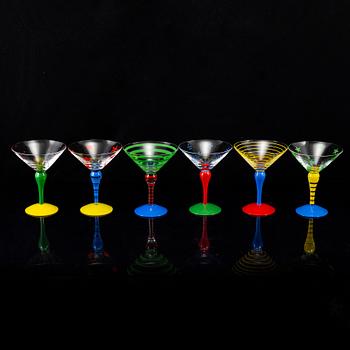 ANNE NILSSON, cocktail/martiniglas, 6 st, glas, "Clown", Orrefors.