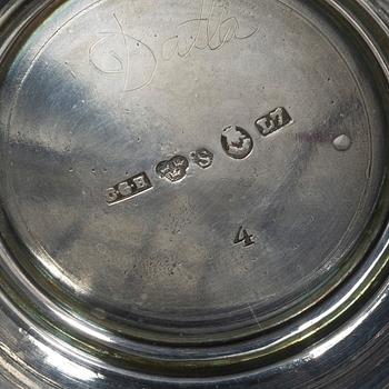 A Swedish silver cup and two beakers.
