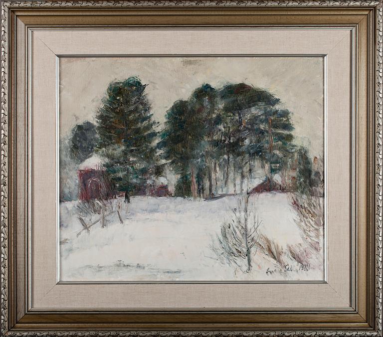 AARES SALLI, öljy kankaalle, signeerattu ja päivätty -89.