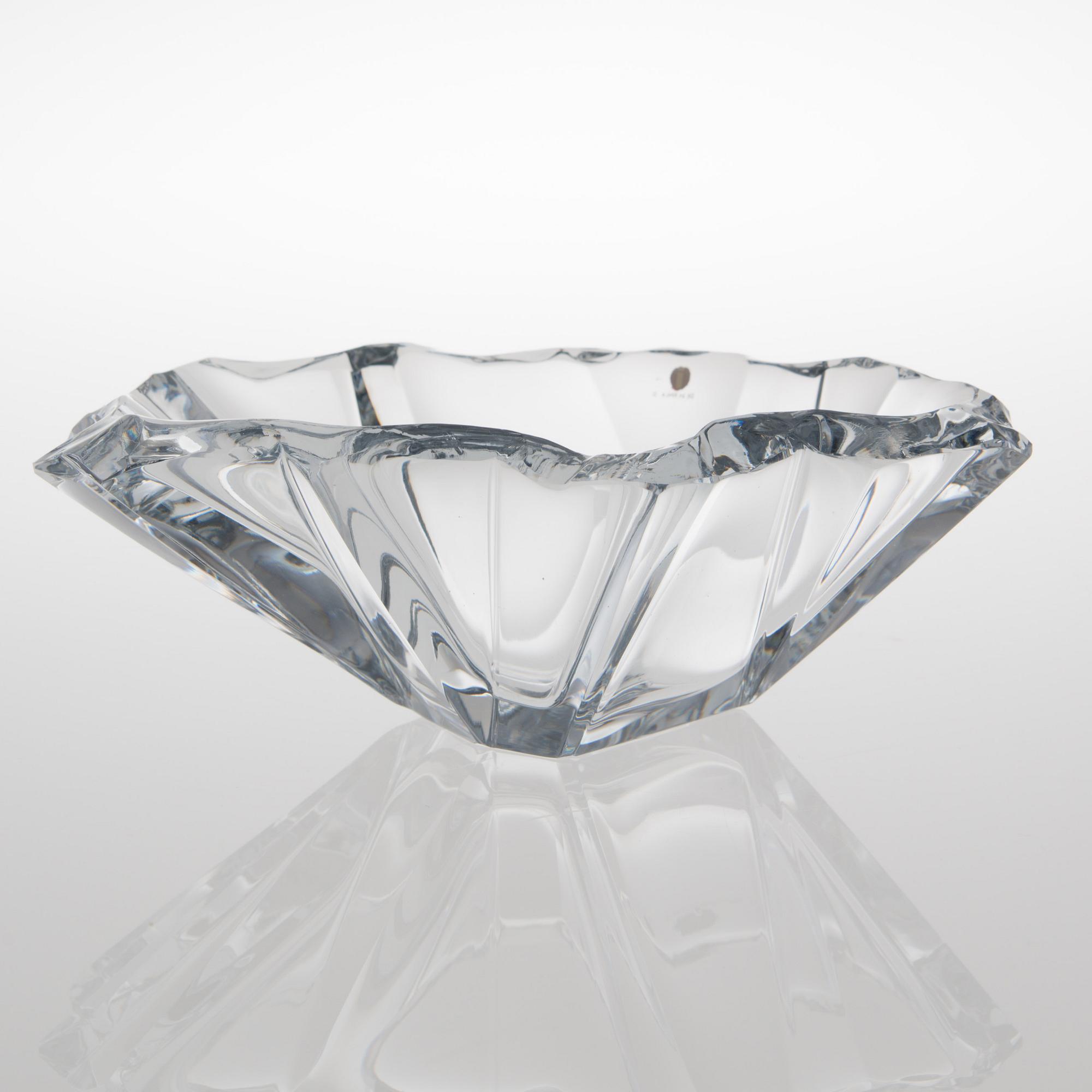 A TAPIO WIRKKALA GLASS BOWL. Signed Tapio Wirkkala Iittala 3847.