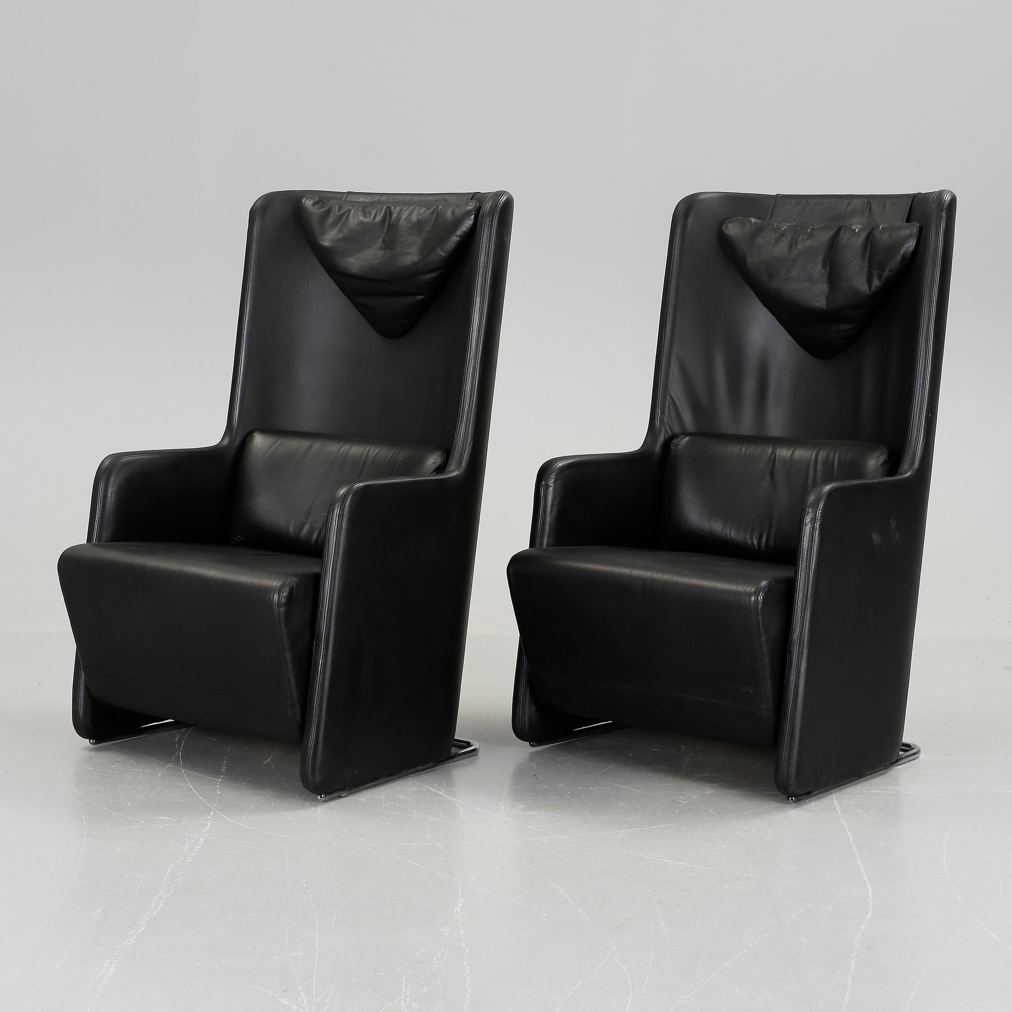 FÅTÖLJER, ett par, "Solo XL", Börge Lindau & Bo Lindekrantz, Lammhults, formgivna 1983.