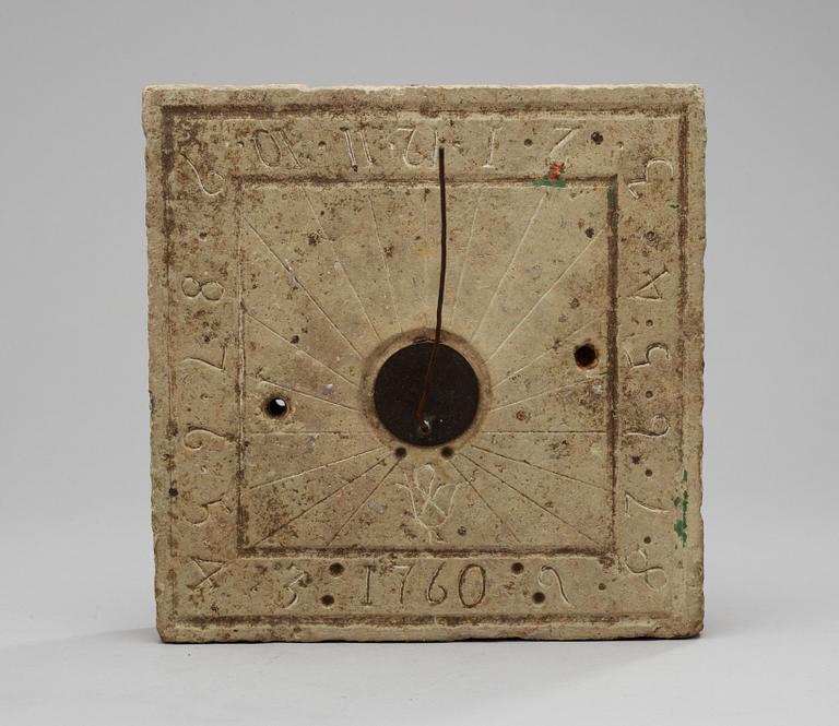 An 18th century lime stone sundial.