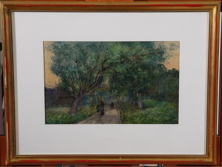 WARLING, ELISABETH. Akvarell, sign.