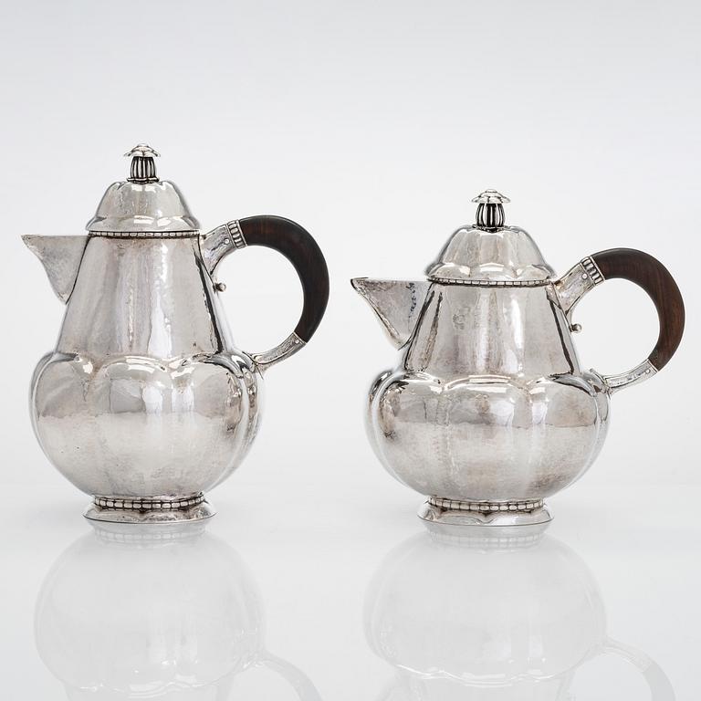 Albert Feinauer, te- och kaffeservis, silver, 6 delar, Weimar-Schmuck, Tyskland 1921-1925.