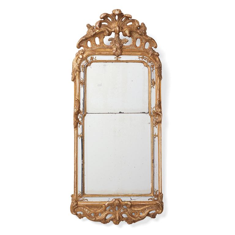 A Swedish Rococo mirror by Nils Meunier (master in Stockholm 1754-97).