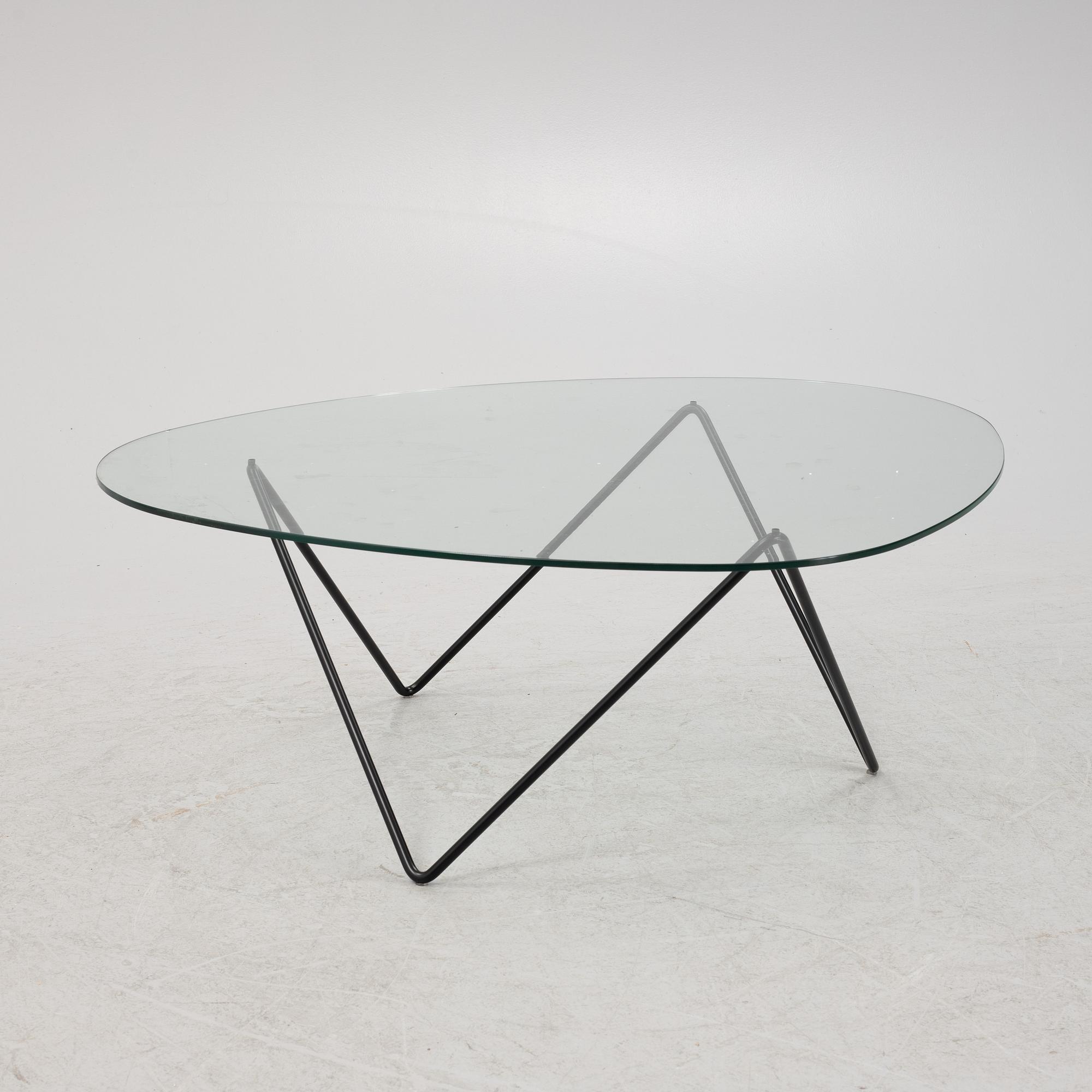 Corsini & Millet, steel and glass 'Pedrera' coffee table from Gubi.