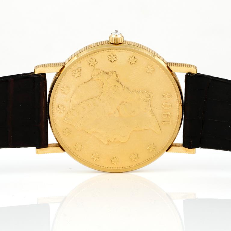HERRUR, "Corum 20 Dollar Coin Watch" 22 och 18K guld. Vikt 47,12 g.