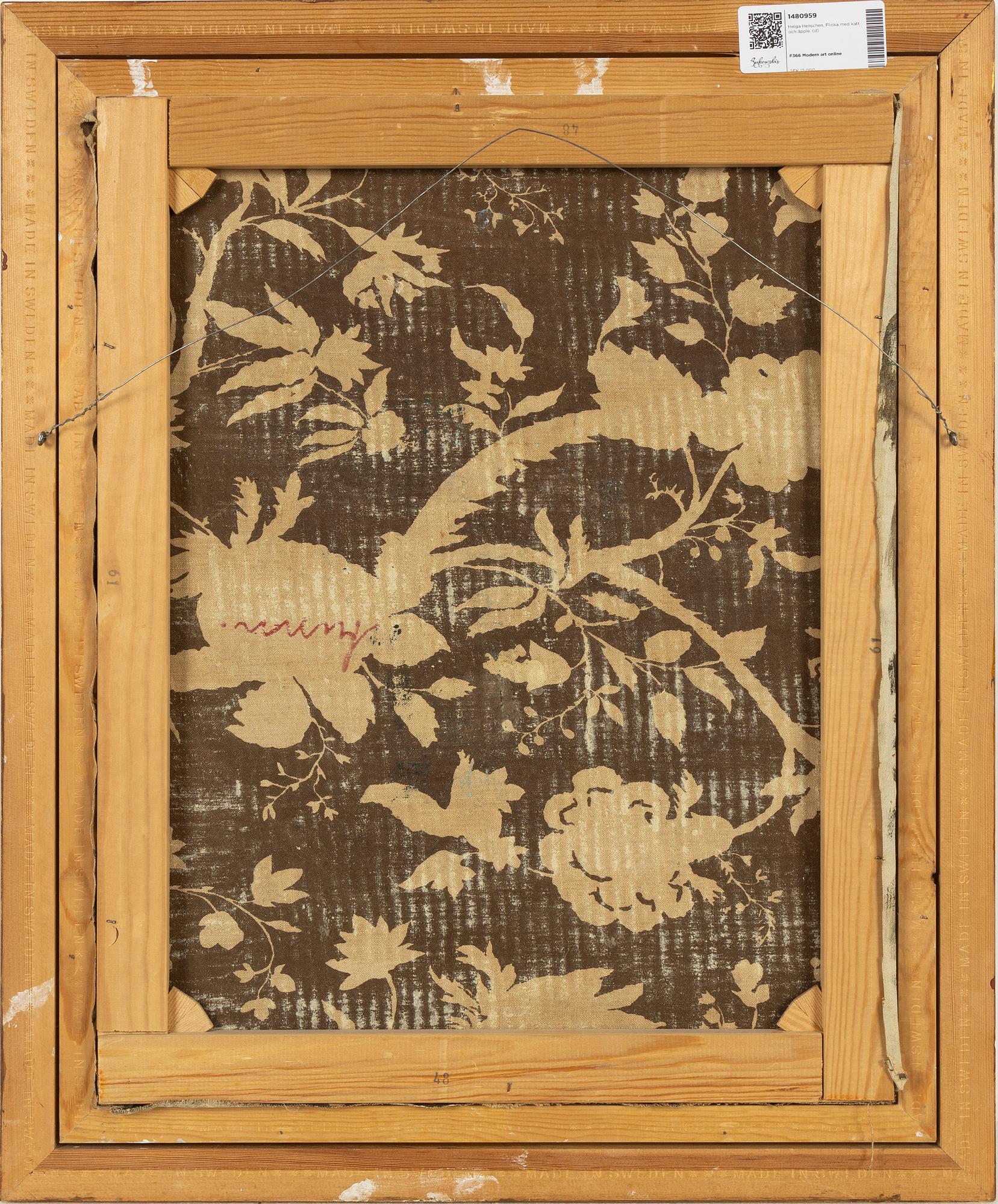 Helga Henschen, Girl with cat and an apple.