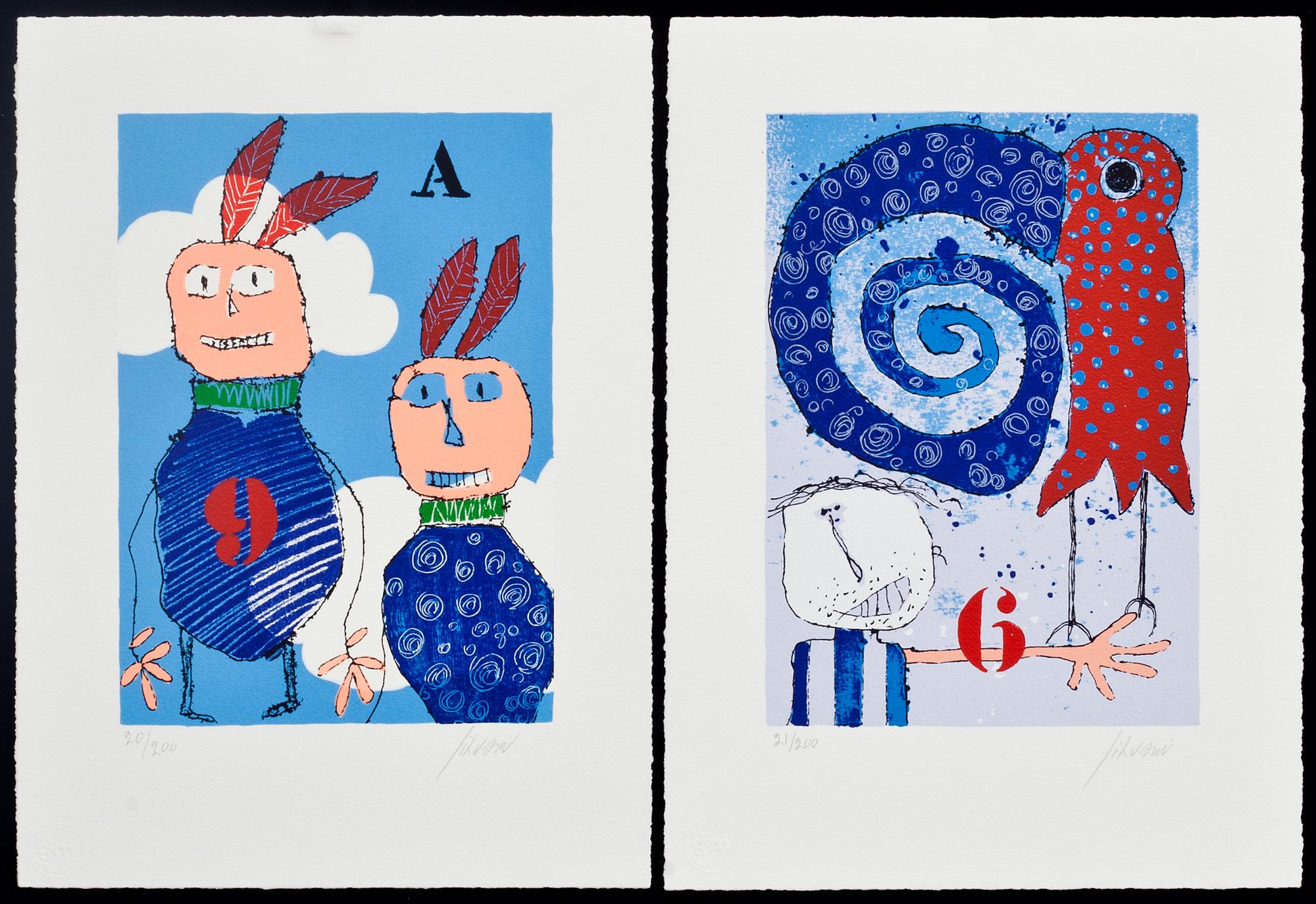 CHRISTIAN SILVAIN, två färgserigrafier, signerade och numrerade 20/200, 21/200.