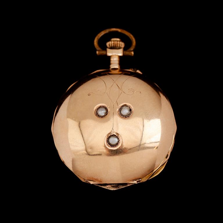 FICKUR, 14 k guld, savonett, 1900-talets första hälft.