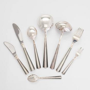 Holger Rasmussen, bestickuppsättning, 57 delar, silver (916), "Margit", Helsingfors och Tavastehus 1958-1969.