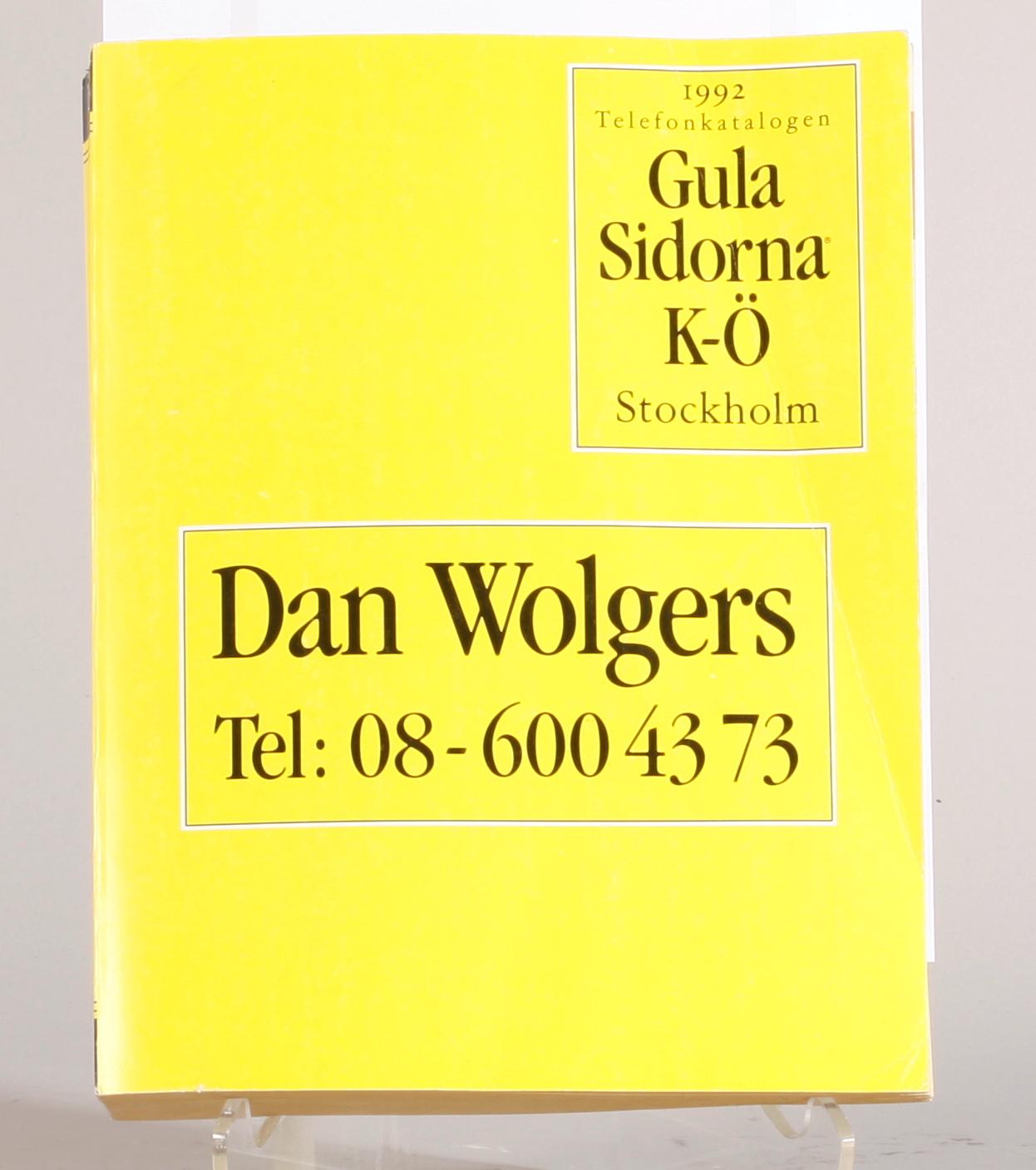 TELEFONKATALOG, omslagsdesign; Dan Wolgers.