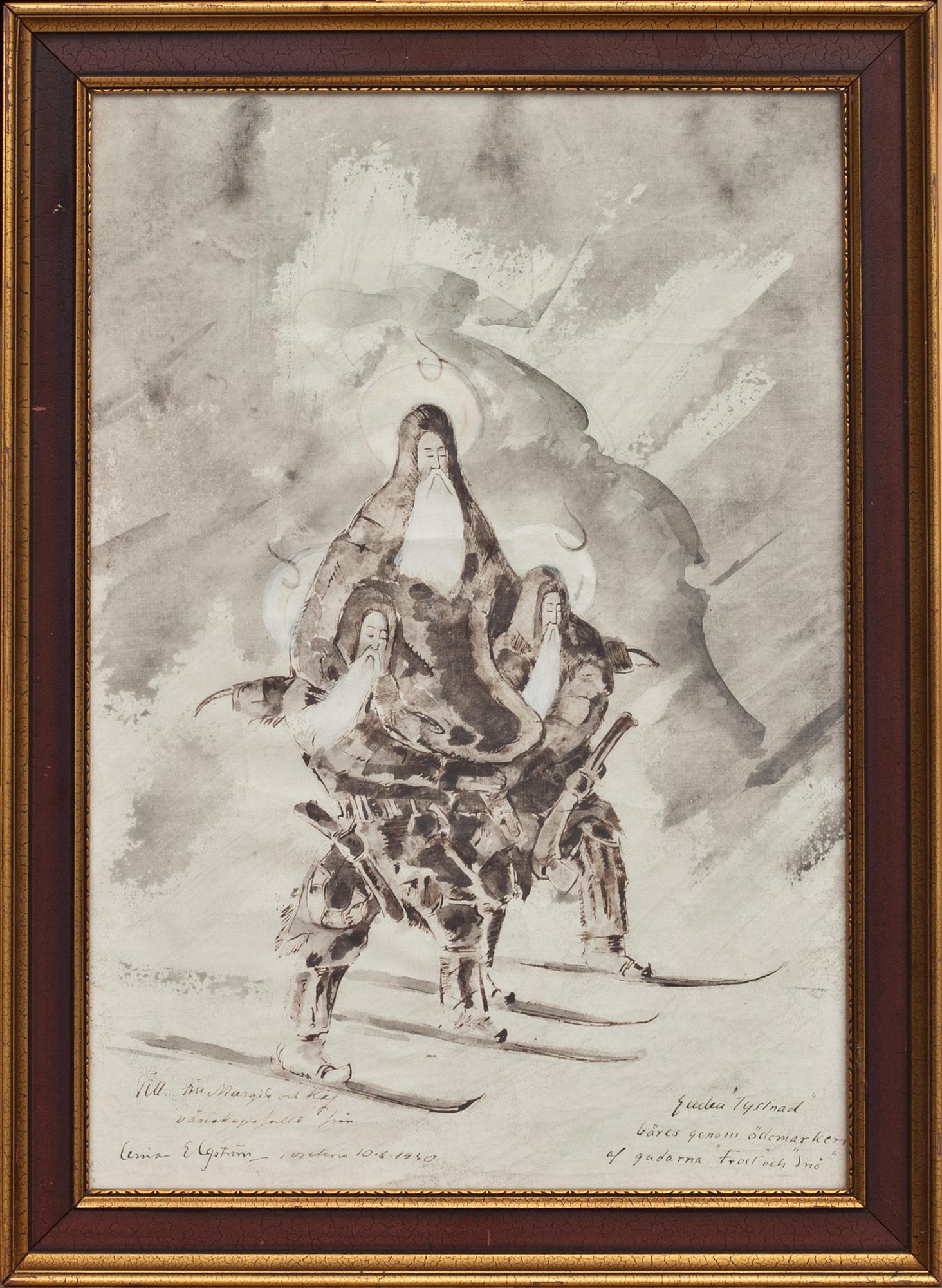 OSSIAN ELGSTRÖM, blandteknik, signerad och daterad 10.6.1940.