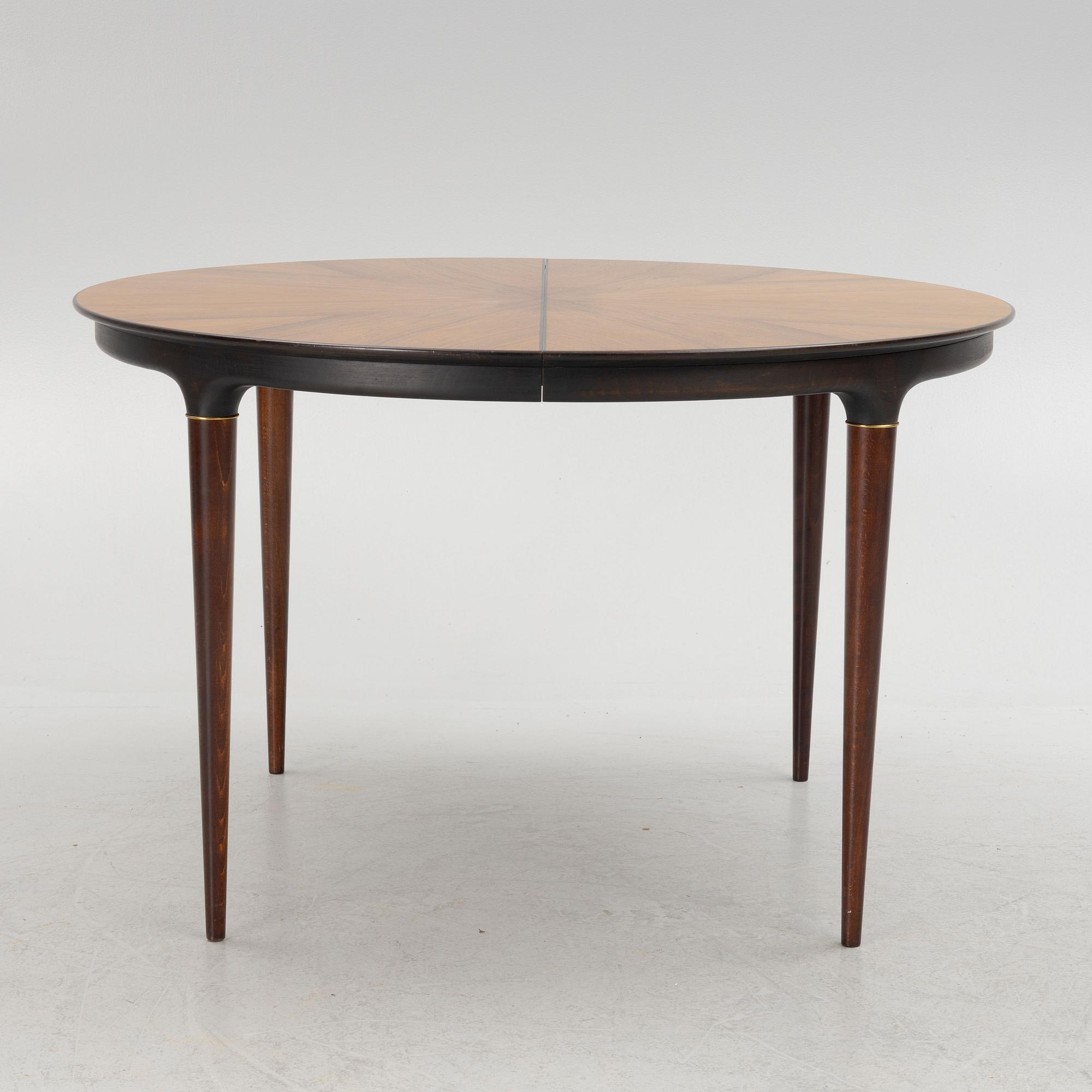 Svante Skogh, a 'Cortina' dining table and six chairs, Seffle Möbelfabrik, 1960's.