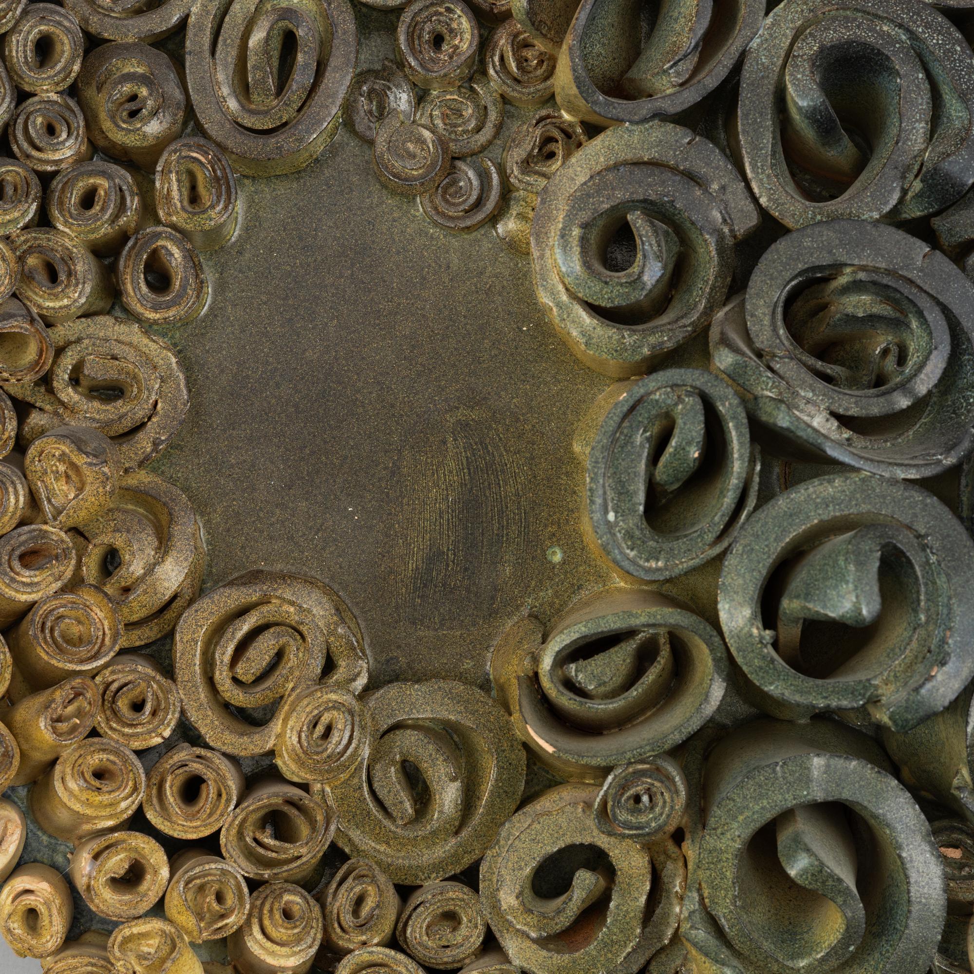 Vivi Calissendorff, a stoneware wall relief, signed, 1971.