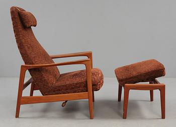 FÅTÖLJ SAMT FOTPALL, "Duxiesta set 4", Folke Ohlsson, Dux, Ljungs industrier AB, Malmö, 1960-tal.