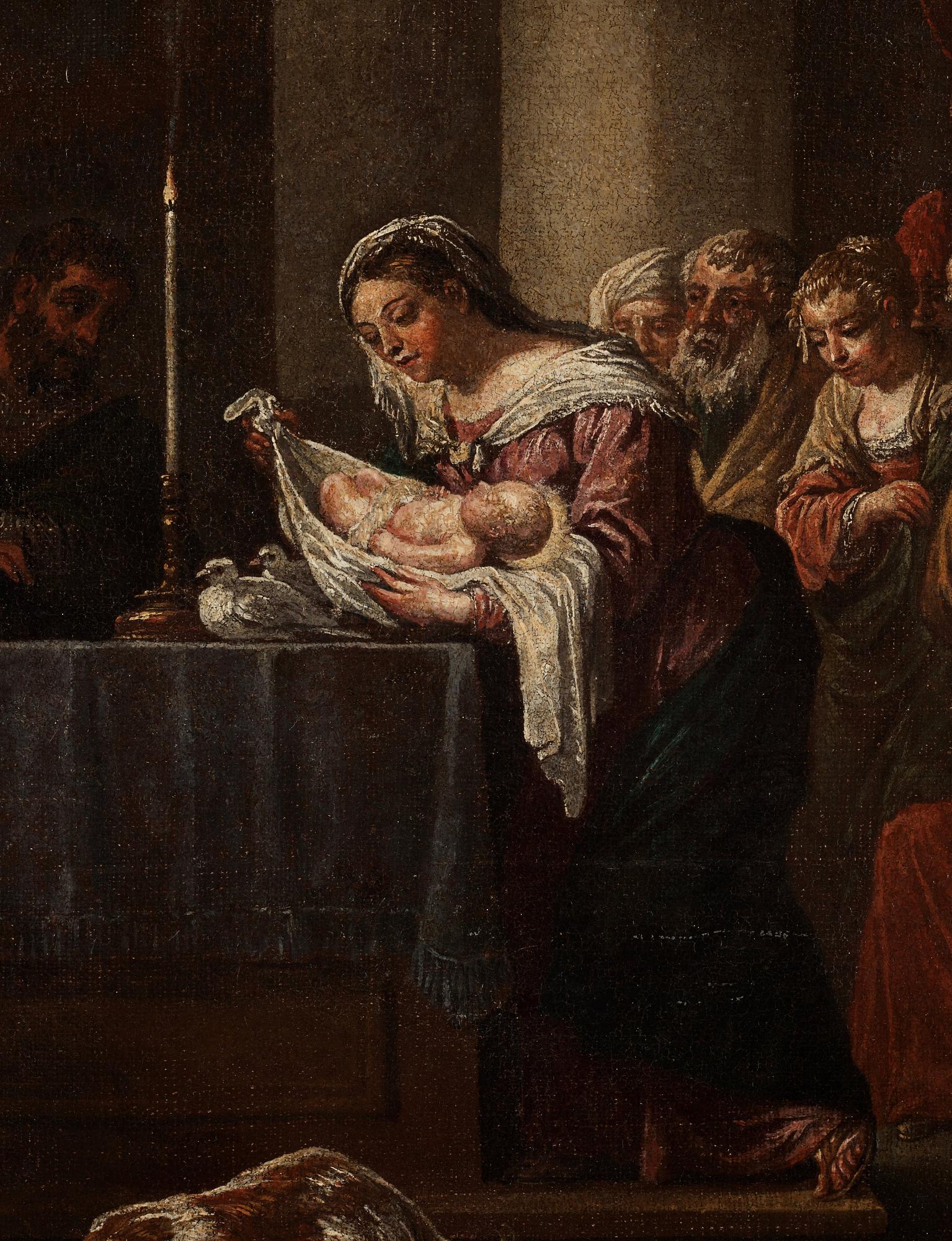 Girolamo da Ponte (Bassano) Hans krets, Frambärandet i templet.