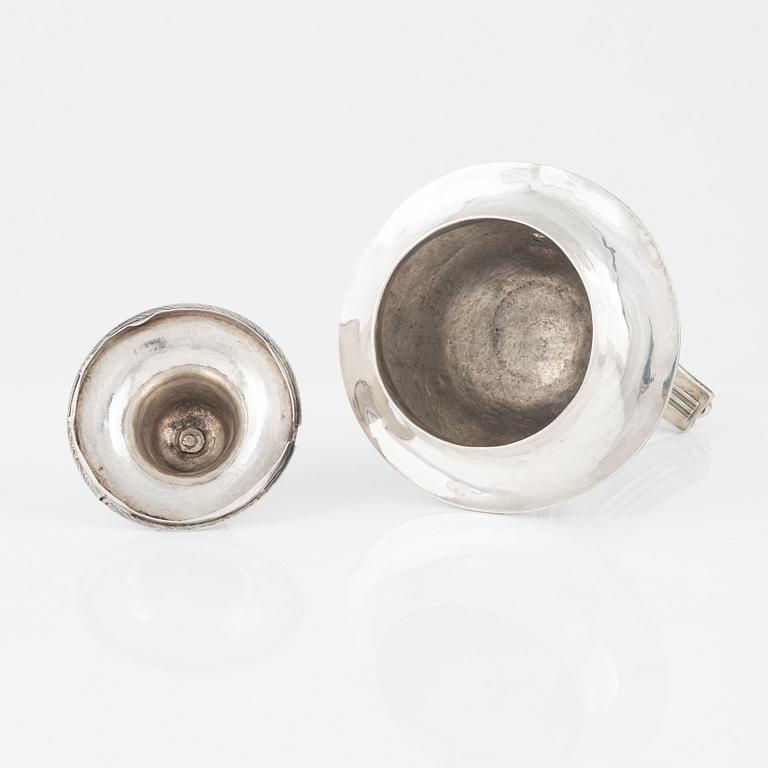 Otto Magnus Krook, sockerskål med lock, silver, empire, Nyköping 1815.